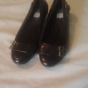 Dr. Scholl's Black Buckle Flats